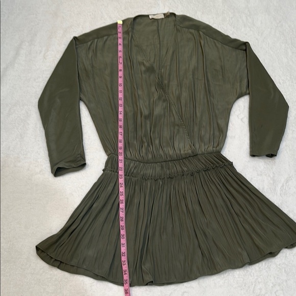 RAMY BROOK Sage Green Long Sleeve Gathered Dress Size S - Picture 6 of 12